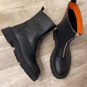 French Connection Julie Zip-Up Chunky Lug Boot